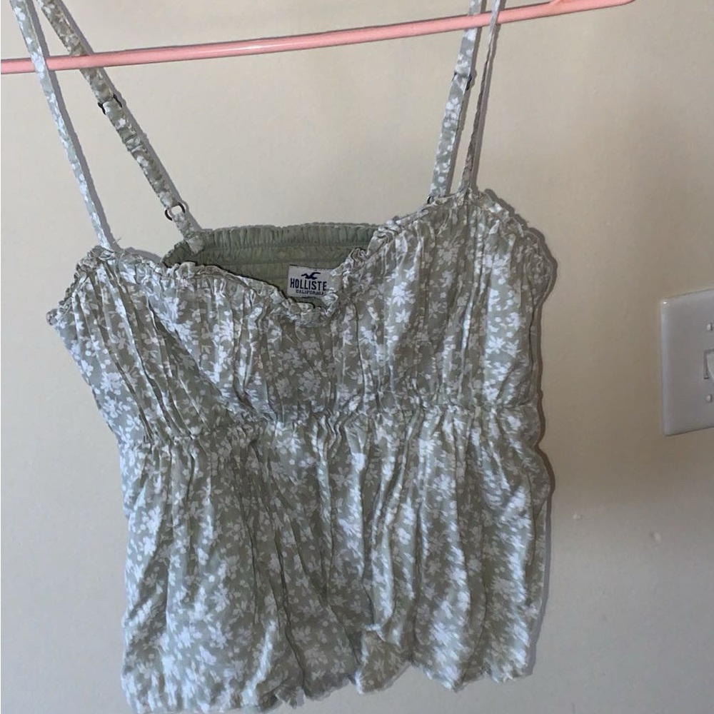 Hollister Light Green Floral Camisole